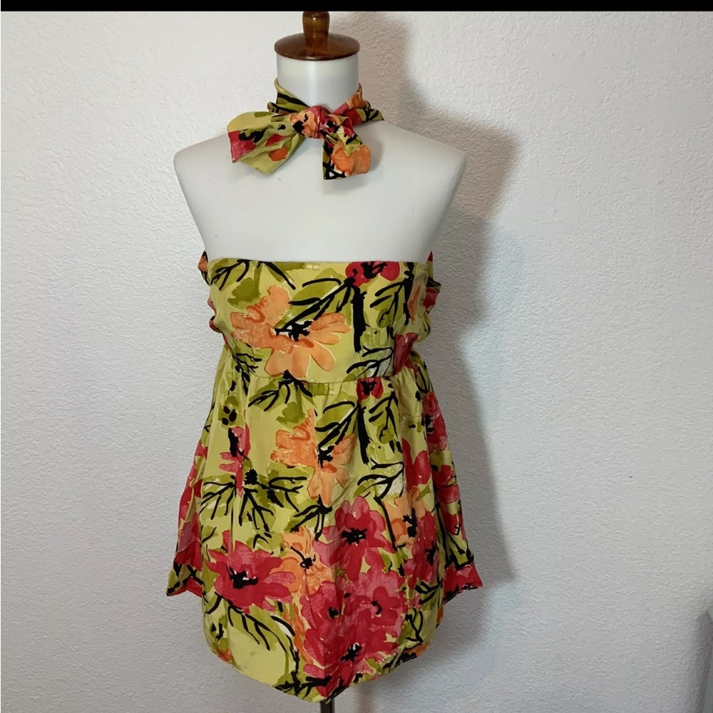 Vera Anthropologie floral silk top